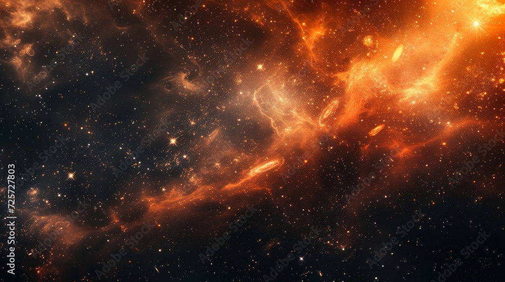 Naklejka premium Colorful nebula, cosmic dust in outer space