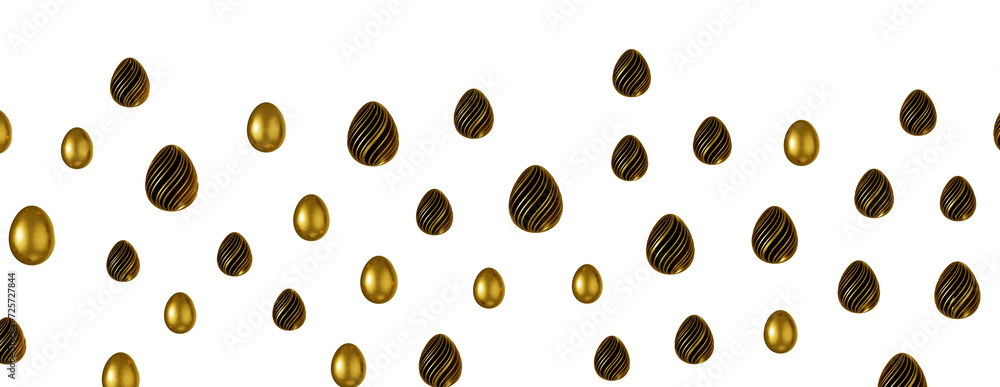 Easter eggs collection. White and gold 3d elegant design elements. Easter eggs collection. White and gold 3d elegant design elements.