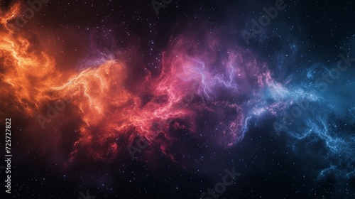 Colorful nebula, cosmic dust in outer space
