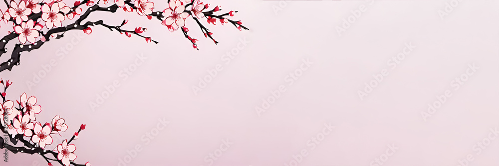 Naklejka premium Spring sakura flowers. Cherry flowers.