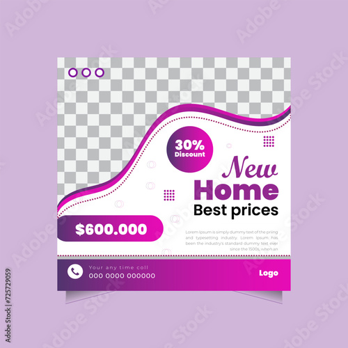 Home banner post design template