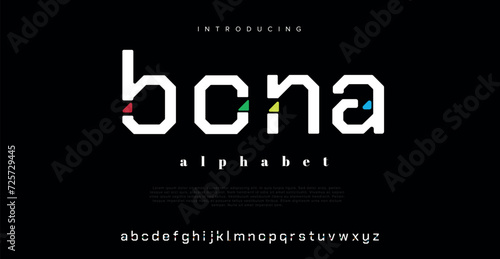 Bona Minimal modern urban fonts for logo, brand etc. Typography typeface uppercase lowercase and number. vector illustration