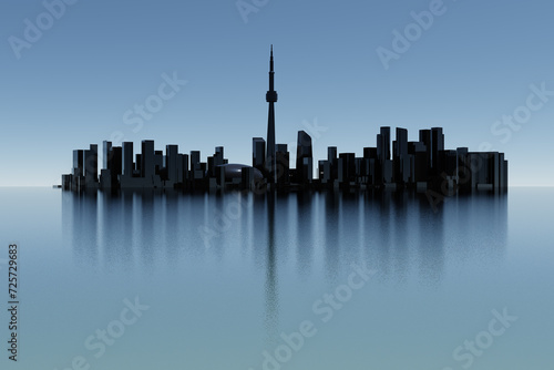 Photography 3D illustration of Toronto skyline