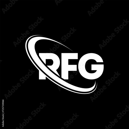 RFG logo. RFG letter. RFG letter logo design. Initials RFG logo linked with circle and uppercase monogram logo. RFG typography for technology, business and real estate brand. photo