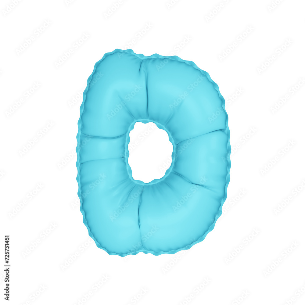 3D light pastel blue color helium balloon letter D 3D light pastel blue color helium balloon letter D