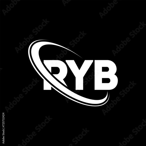 RYB logo. RYB letter. RYB letter logo design. Initials RYB logo linked with circle and uppercase monogram logo. RYB typography for technology, business and real estate brand.