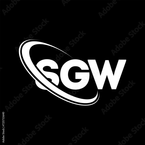 SGW logo. SGW letter. SGW letter logo design. Initials SGW logo linked with circle and uppercase monogram logo. SGW typography for technology, business and real estate brand. photo