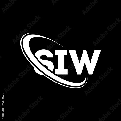 SIW logo. SIW letter. SIW letter logo design. Initials SIW logo linked with circle and uppercase monogram logo. SIW typography for technology, business and real estate brand. photo