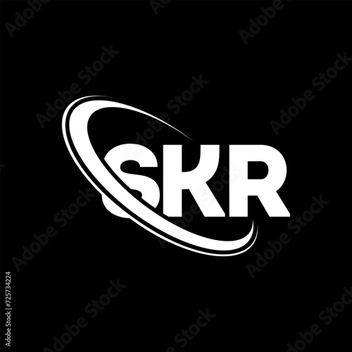 SKR logo. SKR letter. SKR letter logo design. Initials SKR logo linked with circle and uppercase monogram logo. SKR typography for technology, business and real estate brand. photo