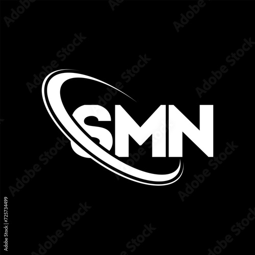 SMN logo. SMN letter. SMN letter logo design. Initials SMN logo linked with circle and uppercase monogram logo. SMN typography for technology, business and real estate brand.