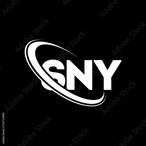 SNY logo. SNY letter. SNY letter logo design. Initials SNY logo linked with circle and uppercase monogram logo. SNY typography for technology, business and real estate brand.