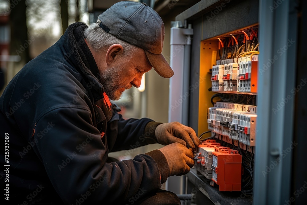 Photo of an electric technician Photo of an electric technician