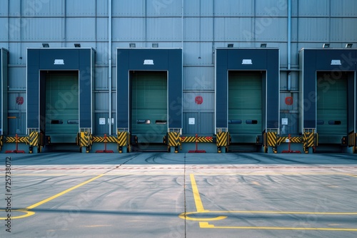 large distribution warehouse with gates for loading goods