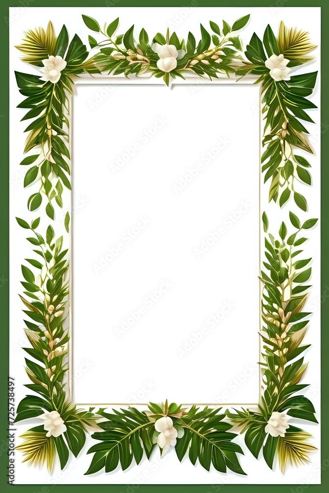a gold frame surrounded by green leaves, Social media Luxury covers, Card template, card template, minimalistic, design, illustration, card, Instgram, Tiktok, Facebook, Twitter, X, Pinterest