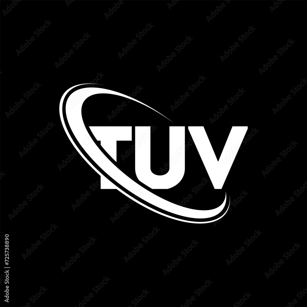 Fototapeta premium TUV logo. TUV letter. TUV letter logo design. Initials TUV logo linked with circle and uppercase monogram logo. TUV typography for technology, business and real estate brand.