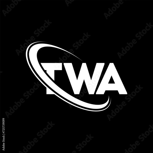 TWA logo. TWA letter. TWA letter logo design. Initials TWA logo linked with circle and uppercase monogram logo. TWA typography for technology, business and real estate brand. photo