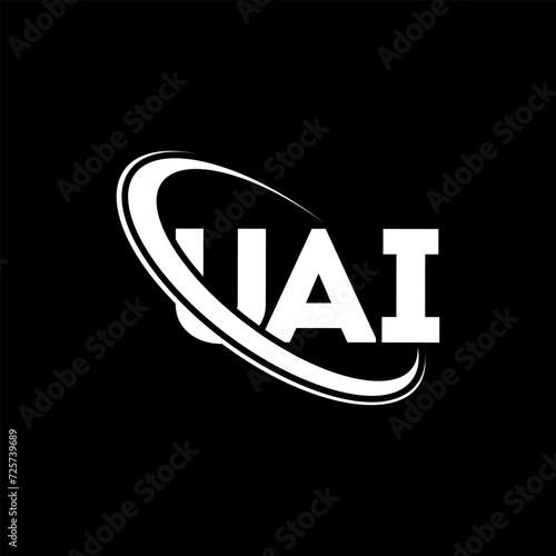 UAI logo. UAI letter. UAI letter logo design. Intitials UAI logo linked with circle and uppercase monogram logo. UAI typography for technology, business and real estate brand.