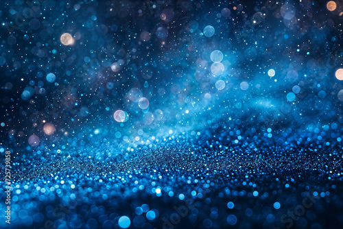 Sparkling Blue Bokeh Lights.