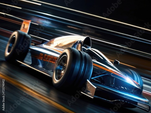 Raceway Rhythm: Fast-Moving Car with Captivating Motion Blur