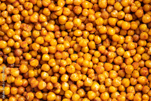 Roasted chickpeas with spices, Turkish appetizer.