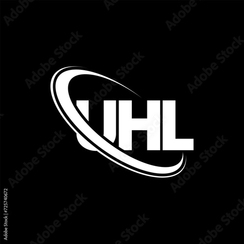 UHL logo. UHL letter. UHL letter logo design. Initials UHL logo linked with circle and uppercase monogram logo. UHL typography for technology, business and real estate brand. photo