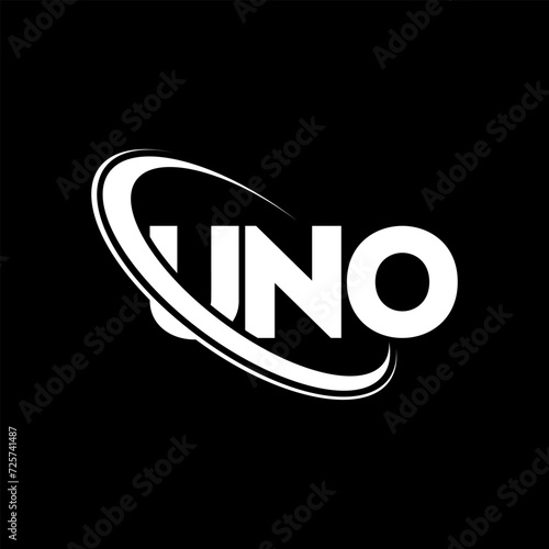 UNO logo. UNO letter. UNO letter logo design. Initials UNO logo linked with circle and uppercase monogram logo. UNO typography for technology, business and real estate brand.