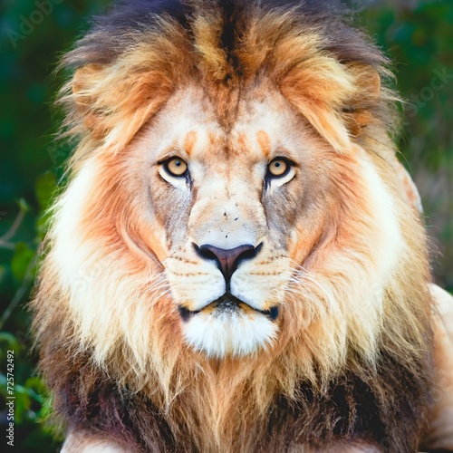 A majestic lion with a flowing mane, exuding strength and regality.Free ai genareted image download...
