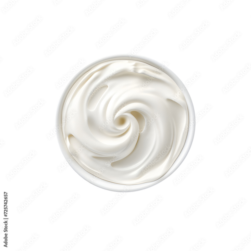 White creme bowl with whipped cream isolated on transparent background White creme bowl with whipped cream isolated on transparent background