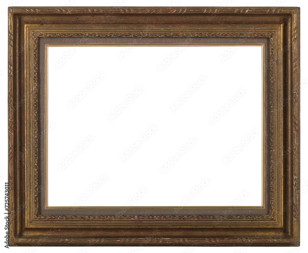 Antique picture frame on a transparent background, in PNG format. Antique picture frame on a transparent background, in PNG format.