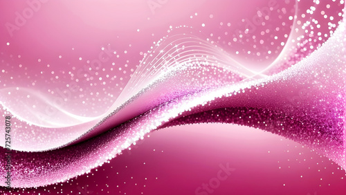 abstract pink glitter wave background. Wave and light abstract background with shining floor particle star dust. Futuristic glittering Luxury's parking on wallpaper background.