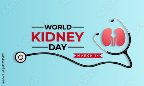 World Kidney Day. Human Kidney health concept. kidney shaped with two hand. Greeting card, poster, flyer and Banner, background design.