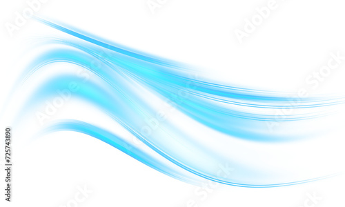 blue wavy glowing shiny light lines © Medamine
