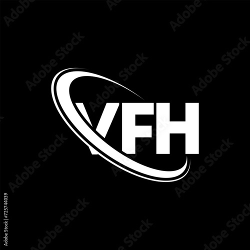 VFH logo. VFH letter. VFH letter logo design. Initials VFH logo linked with circle and uppercase monogram logo. VFH typography for technology, business and real estate brand.
