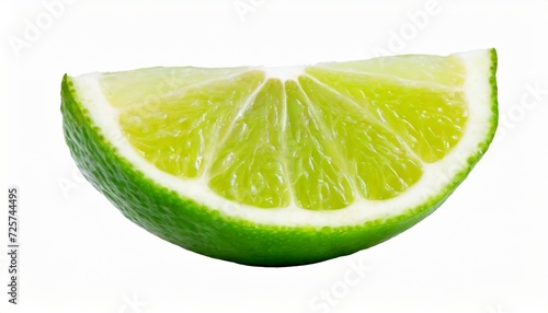 citrus lime fruit segment isolated on white background cutout