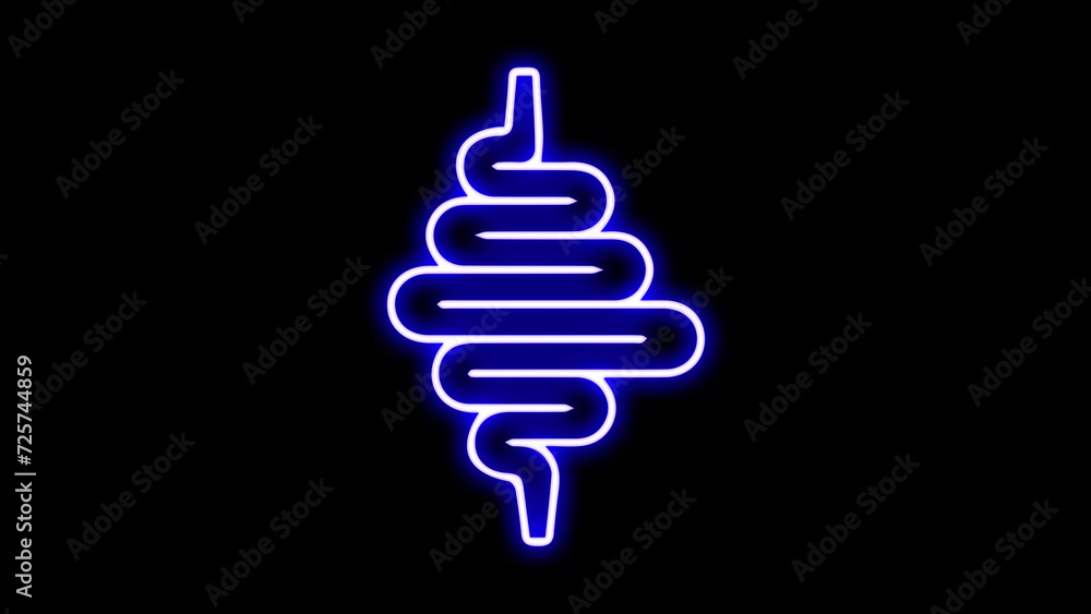 Stomach human organ neon icon. Illustration of Medical Human Health Objects.. Stomach human organ neon icon. Illustration of Medical Human Health Objects..