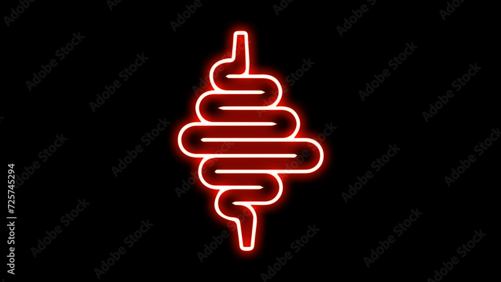 Stomach human organ neon icon. Illustration of Medical Human Health Objects.. Stomach human organ neon icon. Illustration of Medical Human Health Objects..