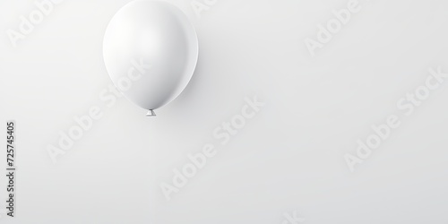 Minimal white balloon concept outstandingly floating on white background.