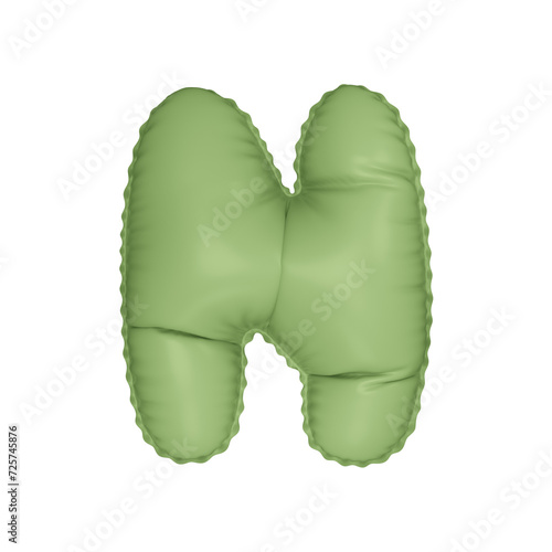 3D pastel light green color helium balloon letter N © Sofiia Kostenko