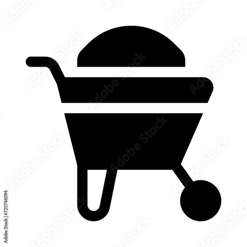 wheel barrow glyph icon