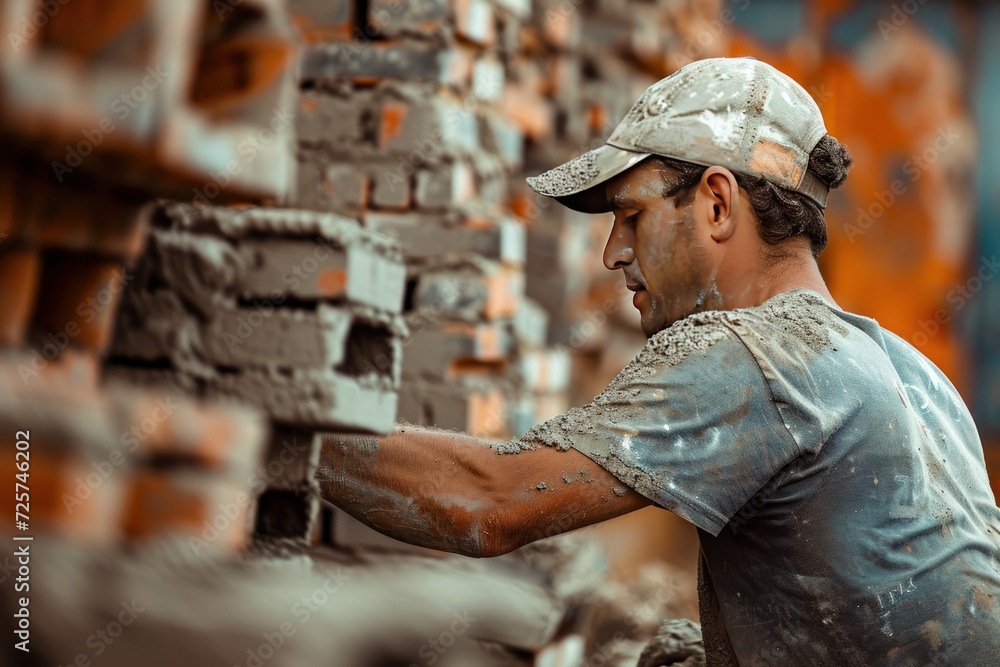 Man Laying Bricks