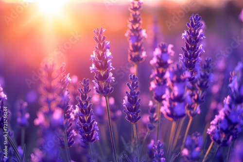Sunset Serenity, Lavender Fields Embrace Evening Glow © M.Gierczyk