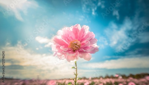 single dreamy surreal pink flower
