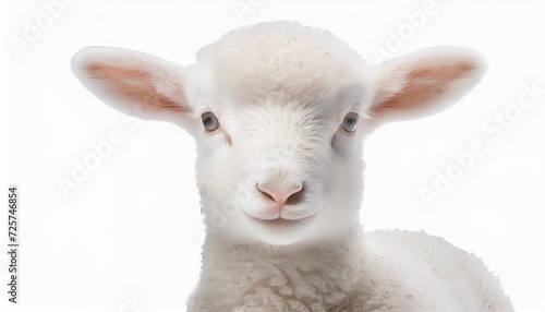 cute white lamb isolated on a white background as transparent png animal photo
