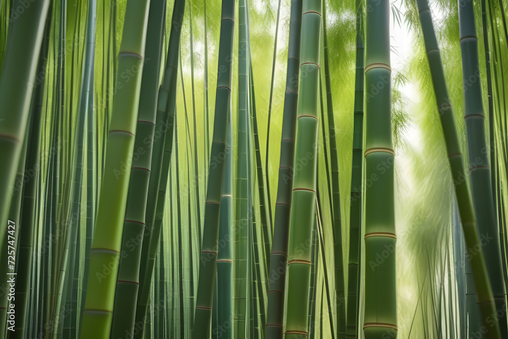 Lush Bamboo Forest with Tall Green Bamboo Plants Standing in a Serene Natural Environment Lush Bamboo Forest with Tall Green Bamboo Plants Standing in a Serene Natural Environment