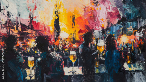Beer Fest Mood, Abstract Painting Background photo