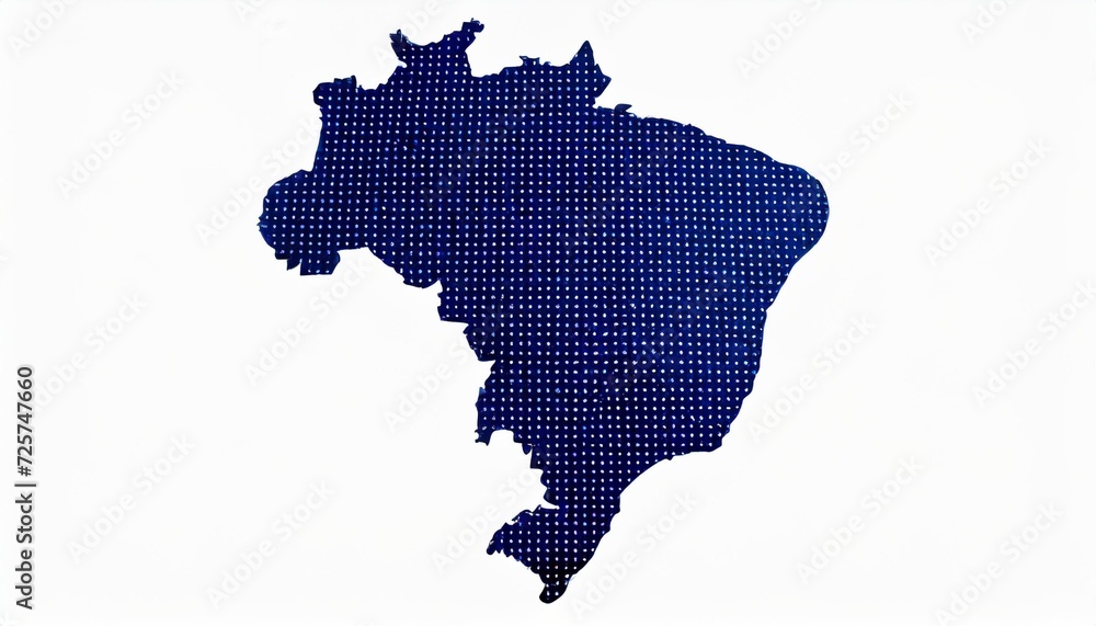 brazil map of circle shape with the regions blue color in bright colors on white background vector illustration dotted style