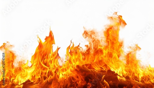 isolated fiery red flames against a white background