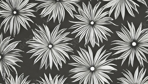 flower pattern vector repeating linear petal of flower monochrome stylis photo