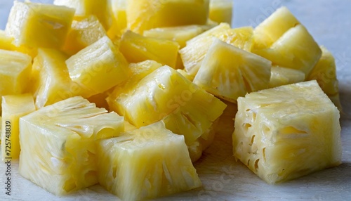 diced cubes of pineapple