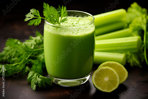 Freshly squeezed celery juice, health drink